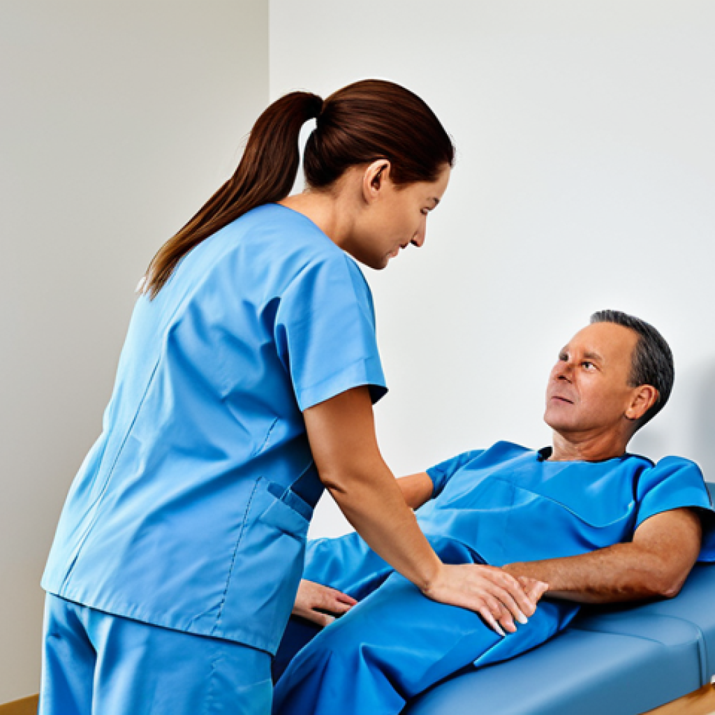 추나요법 의료보험 적용 기준 - "A professional physical therapist, fully clothed in scrubs, assisting a patient with exercises in a...