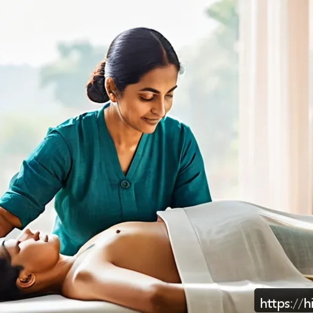 한방병원 침술 비용 - A serene acupuncture clinic scene in India with a middle-aged Hindi-speaking woman lying comfortably...