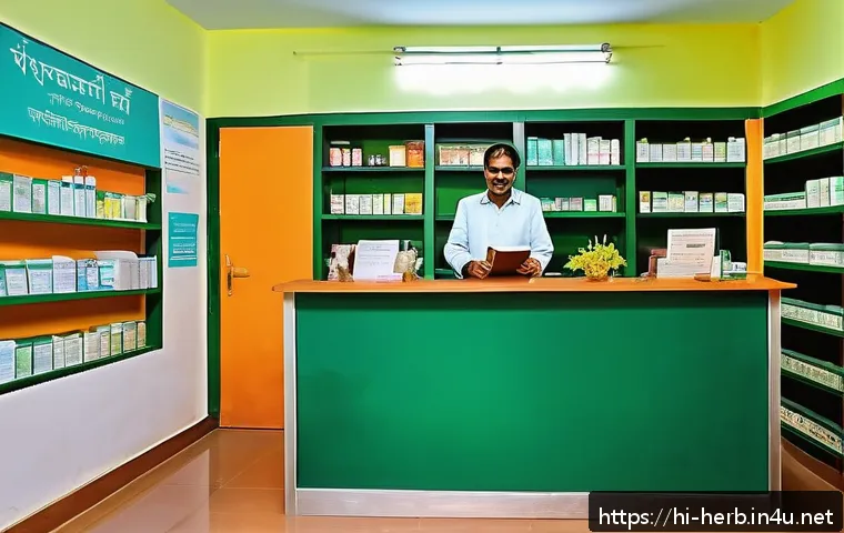 한방병원 건강보험 적용 절차 - A modern herbal hospital reception area in India, with a welcoming desk staffed by a friendly recept...